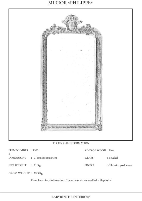 Ref. 1303 - Miroir Philippe (90x162) - Image 7