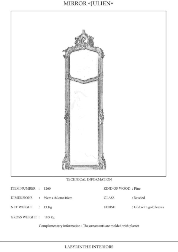 Ref. 1260 - Mirror Julien ( 56x177) - Image 8