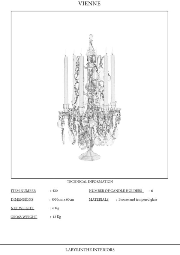 Ref. 420 - Chandelier classique à pampilles - Vienne (34X68) - Image 7