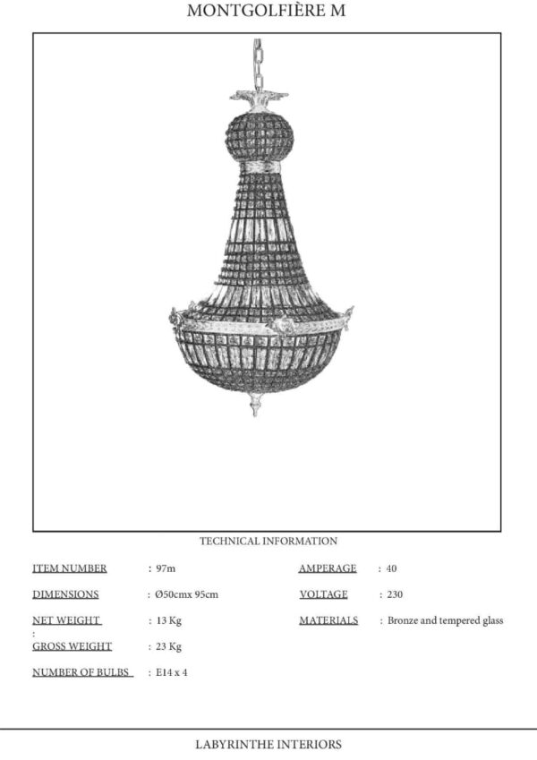 Ref. 97M - Chandelier Montgolfiere (50x100) - Image 7