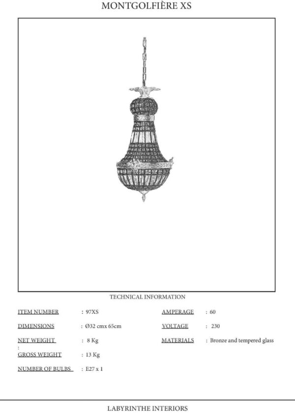 Ref. 97XS - Suspension montgolfière XS (30x75) - Image 3