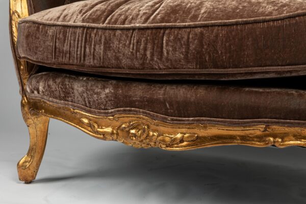 Ref. 2199 - Love Seat -  Taupe - Velours en soie - Image 8