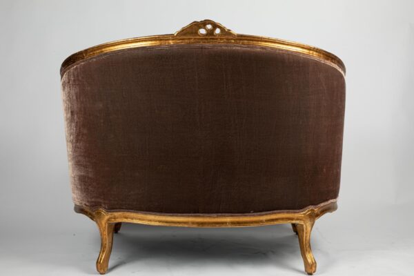 Ref. 2199 - Love Seat -  Taupe - Velours en soie - Image 9