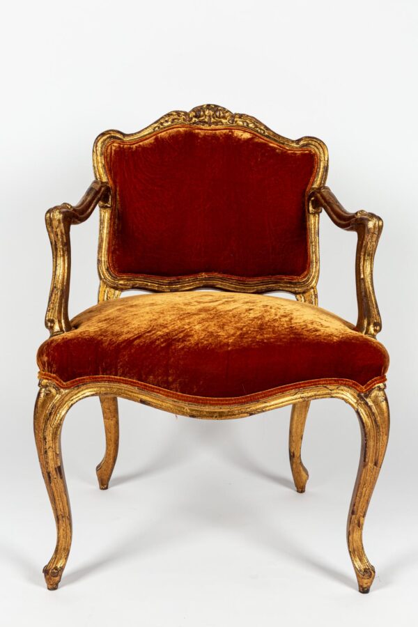 Ref. 2156 - Fauteuil Abby - Orange - Velours de soie - Image 4