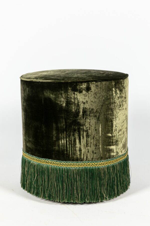 Ref. 2234 - Stool Fringe Green Ø 45 x 48.5 cm