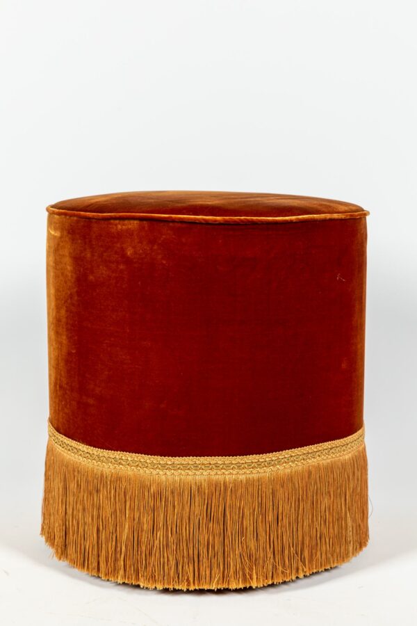 Ref. 2233 - Tabouret Fringe Orange Ø 45 x 48.5 cm