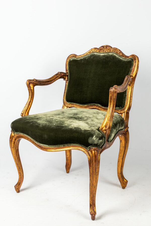 Ref. 2210 - Armchair Abby - Green - Silk velvet