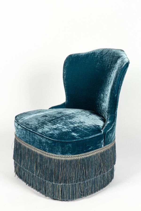 Ref. 2319- Chair June - Blue - Silk velvet