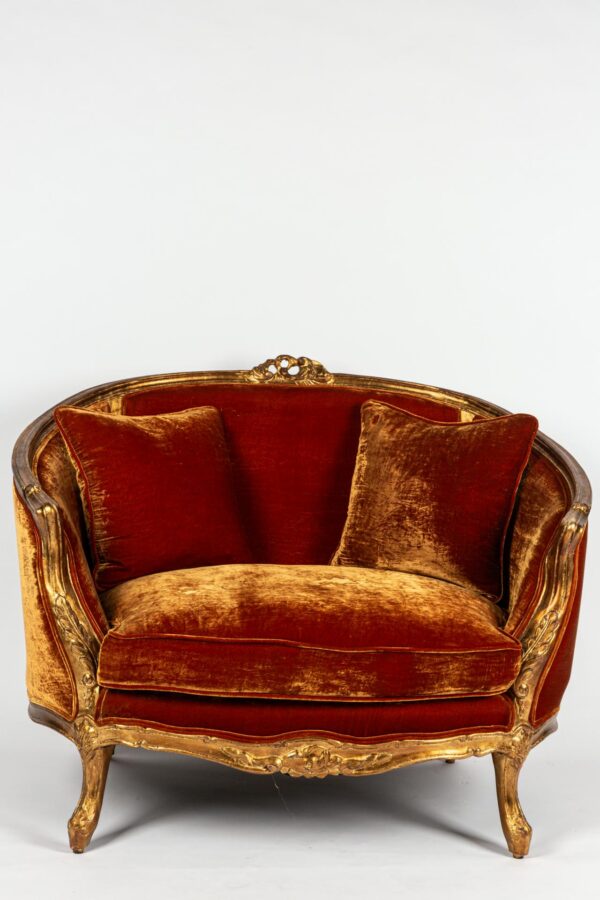 Ref. 2159 - Love Seat -  Orange - Velours en soie