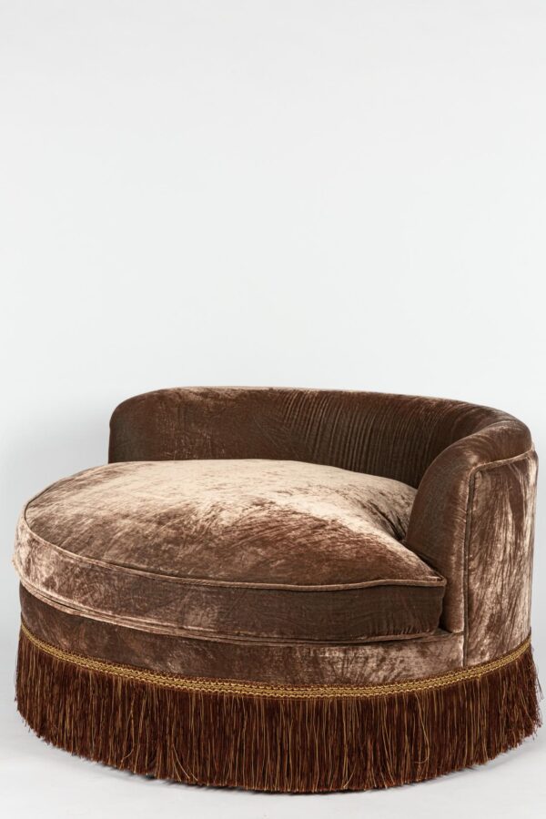 Ref. 2254 - Round Sofa - Taupe - Silk Velvet