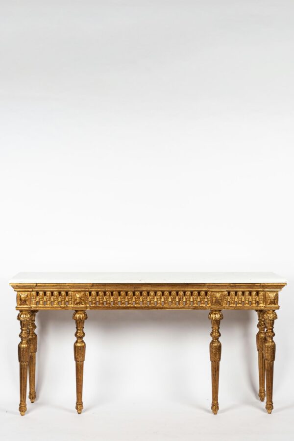 Ref. 2310WH- Console Aiden - Marbre Carrara 182 x 41 x 93