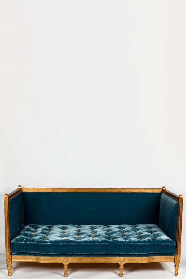 Ref. 2235 - Daybed Adrienne - Velours en soie - Bleu