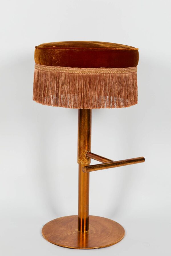 Ref. 2370 - Barstool -  Luna - Orange Silk velvet - Adjustable in height