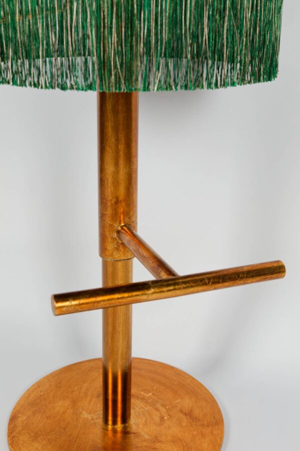 Ref. 2371 - Barstool -  Luna - Green Silk velvet - Adjustable in height - Image 3